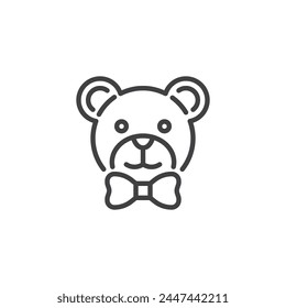 Stuffed bear toy line icon. linear style sign for mobile concept and web design. Bear plush toy outline vector icon. Symbol, logo illustration. Vector graphics