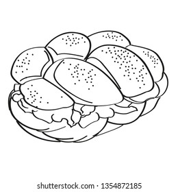 Stuffed bun with vegetable and cheese