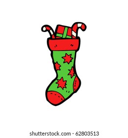 stuffed christmas stocking cartoon
