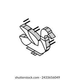 señuelo relleno para el vector del icono isométrico del pato. señuelo relleno para el signo del pato. ilustración de símbolo aislado