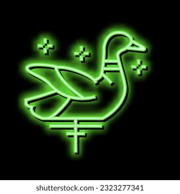 stuffed decoy for duck neon light sign vector. stuffed decoy for duck illustration