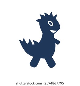 stuffed dinosaur icons isolated on White Background. Flat style design