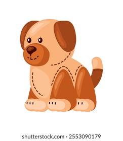 stuffed dog toy icon isolated