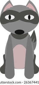 Stuffed doll animal vector icon racoon