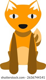 Stuffed doll animal vector icon fox