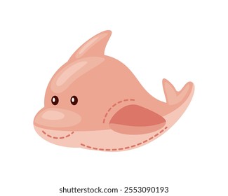 stuffed dolphin toy icon isolated