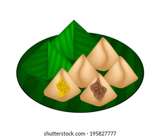 Stuffed Dough Pyramid Dessert 