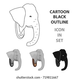 Stuffed elephant head.African safari single icon in cartoon style vector symbol stock illustration web.