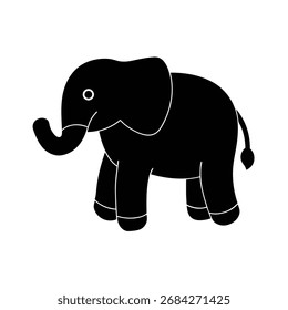 Stuffed Elephant silhouette vector art illustration