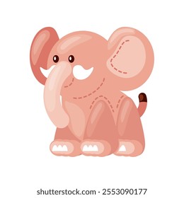 stuffed elephant toy icon isolated