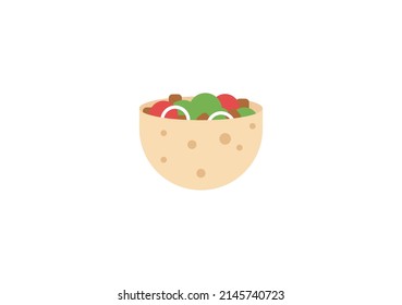 Stuffed Flatbread Vector Isolated Emoticon. Stuffed Flatbread Icon