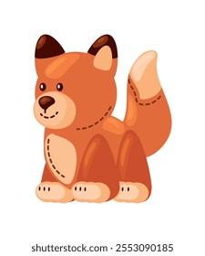 stuffed fox toy icon isolated