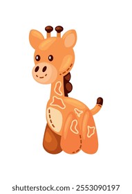 stuffed giraffe toy icon isolated