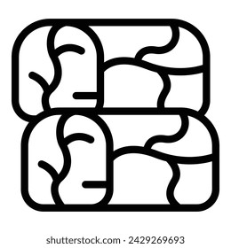 Stuffed grape leaves icon outline vector. Filled vine leaf dish. Dolmades meat food