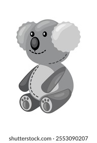 stuffed koala toy icon isolated