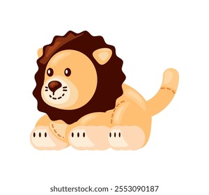 stuffed lion toy icon isolated