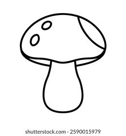 Stuffed Mushroom Line Art Vector.
