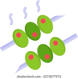 Stuffed Olive Icon Flat Vector Illustration