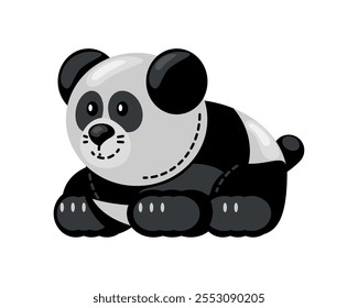 stuffed panda toy icon isolated