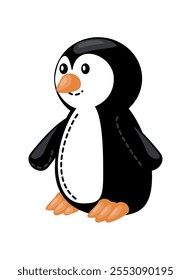 Icono de juguete de pingüino relleno aislado