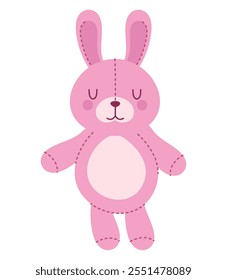 stuffed rabbit toy icon isolated