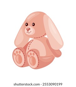 stuffed rabbit toy icon isolated