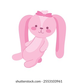 stuffed rabbit toy icon isolated