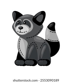 stuffed raccoon toy icon isolated