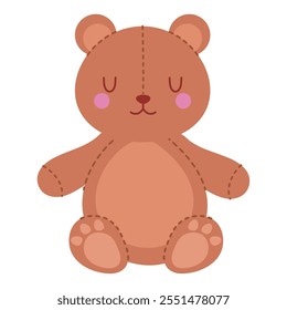 stuffed teddy bear toy icon isolated