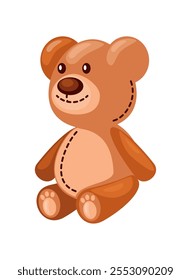 Icono de juguete de oso de peluche aislado