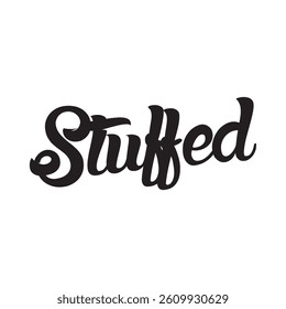 Stuffed text on white background.
