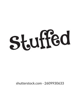 Stuffed text on white background.