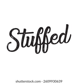 Stuffed text on white background.