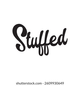 Stuffed text on white background.