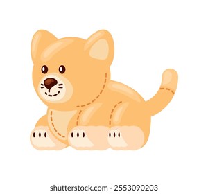 stuffed tiger toy icon isolated