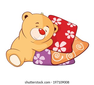 A stuffed toy bear cub cartoon 