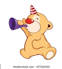 A stuffed toy bear cub cartoon 