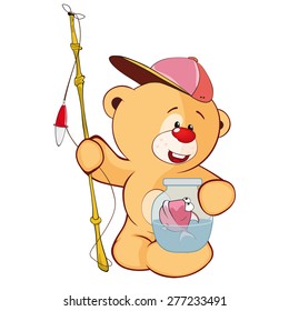A stuffed toy bear cub cartoon 