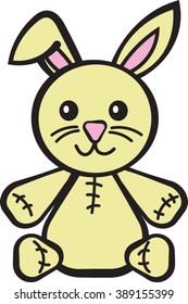 Stuffed Toy Bunny Rabbit - Vector Illustration