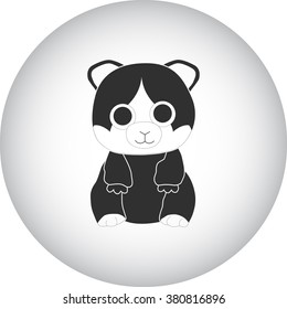 Stuffed toy cute simple icon on  round background