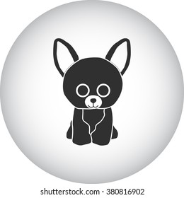 Stuffed toy cute simple icon on  round background