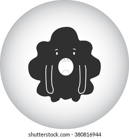 Stuffed toy cute simple icon on  round background