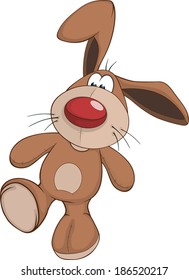 The stuffed toy rabbit cartoon  