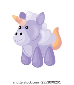 stuffed unicorn toy icon isolated