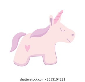 stuffed unicorn toy icon isolated