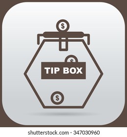 Stuffing coins into the tip box glass.