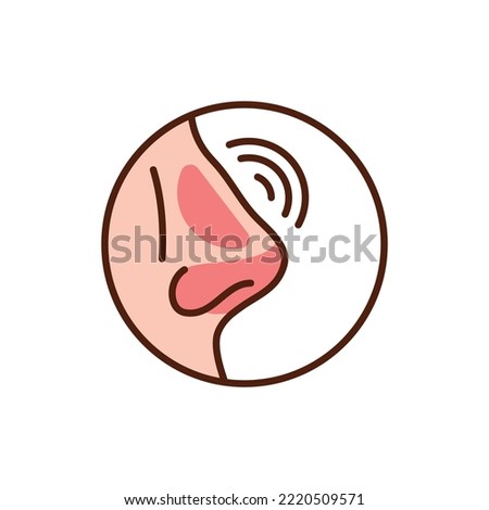 Stuffy nose color line icon. Nose vector pictogram. Сток-фото © 