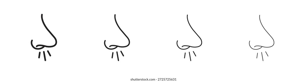 Stuffy nose icon concept. Thin line symbol. Simple outline style vector