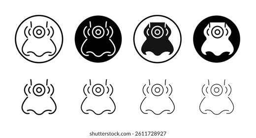 Stuffy nose icon Flat simple outline set