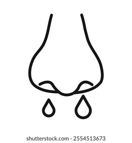 Stuffy nose icon Isolated flat vector in outline